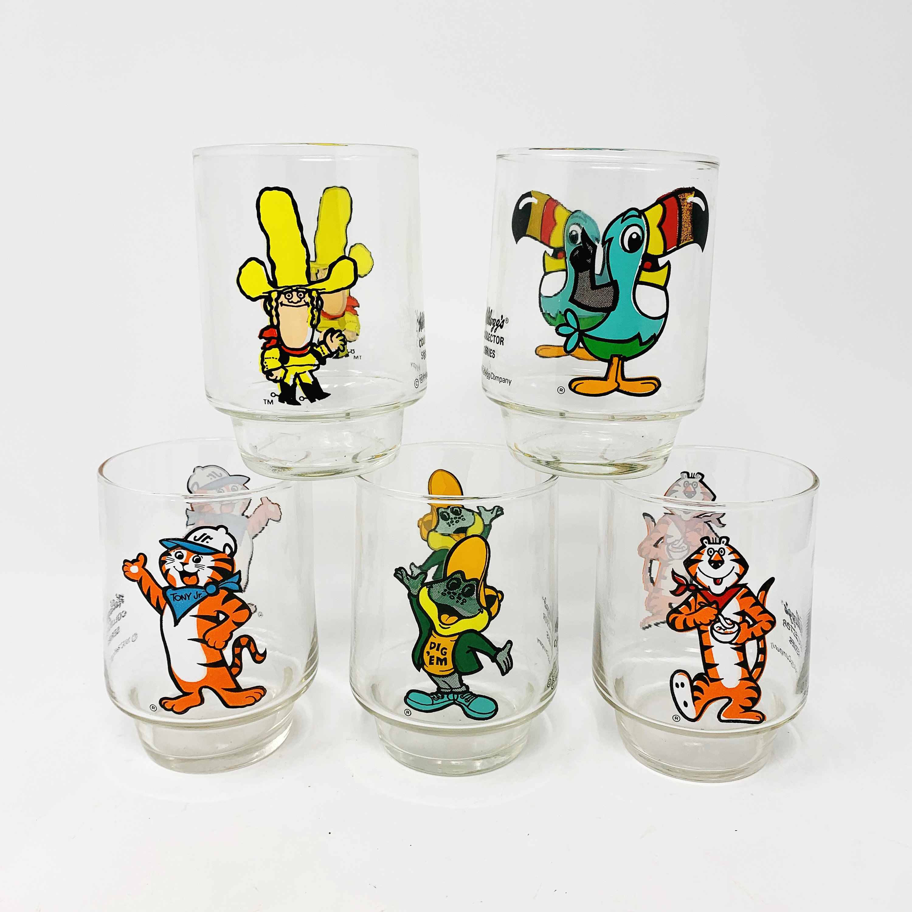 Kellogg's Juice Glasses Collector Series Tony Jr Tony Etsy