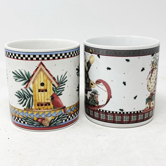 Debbie Mumm Sledding Characters Set of 4 Stoneware Mugs Debbie Mumm Sledding Characters Set of 4 Stoneware Mugs