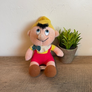 Vintage Pinocchio Plush Doll - 1980s - Stuffed Doll - Walt Disney Productions - Collectible - Pinocchio - 8&quot; - Disney Plush