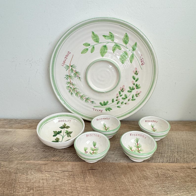 Herb Appetizer Set Chip and Dip William Sonoma Made in Italy Rosemary