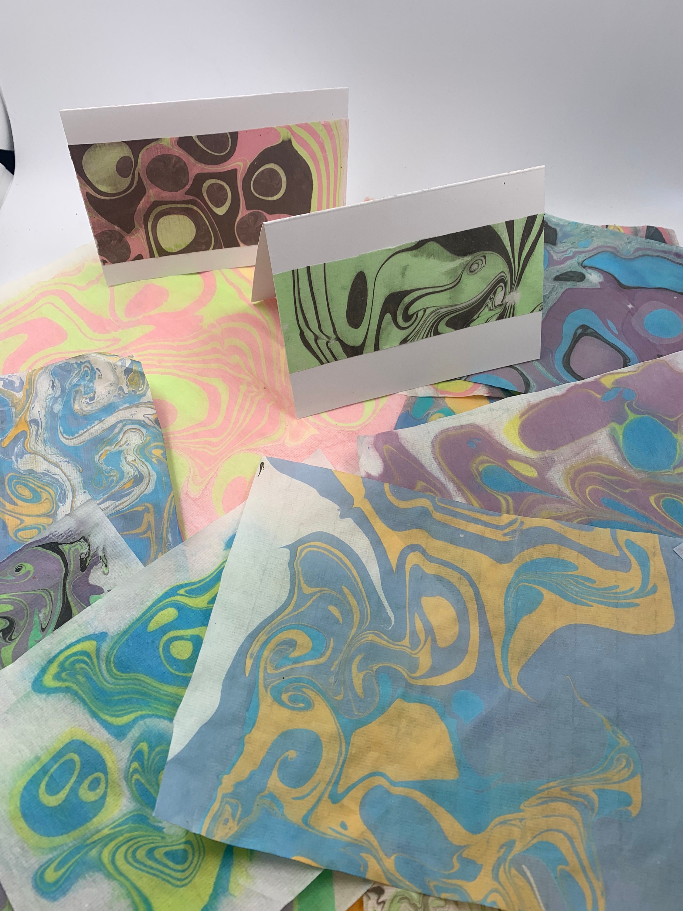 Suminagashi Japanese Marbling Art Kit Create 16 Pieces of Etsy Australia