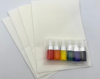 Suminagashi Japanese Marbling Refill!  Japanese Rice Paper,  Suminagashi Inks and/or Blank cards