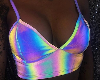 Holographic Reflective Crop Top