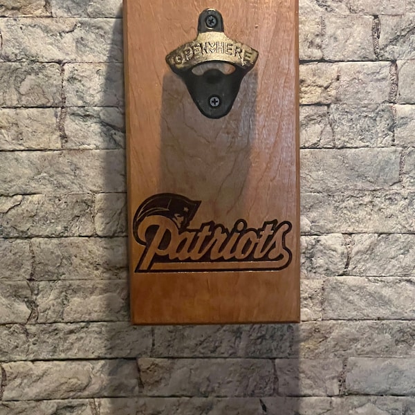 Patriots Magnetic Wall Mounted Bottle Opener, Bottle Opener, Christmas Gift, Gift For Dad, Fathers Day Gift, 21st Birthday Gift