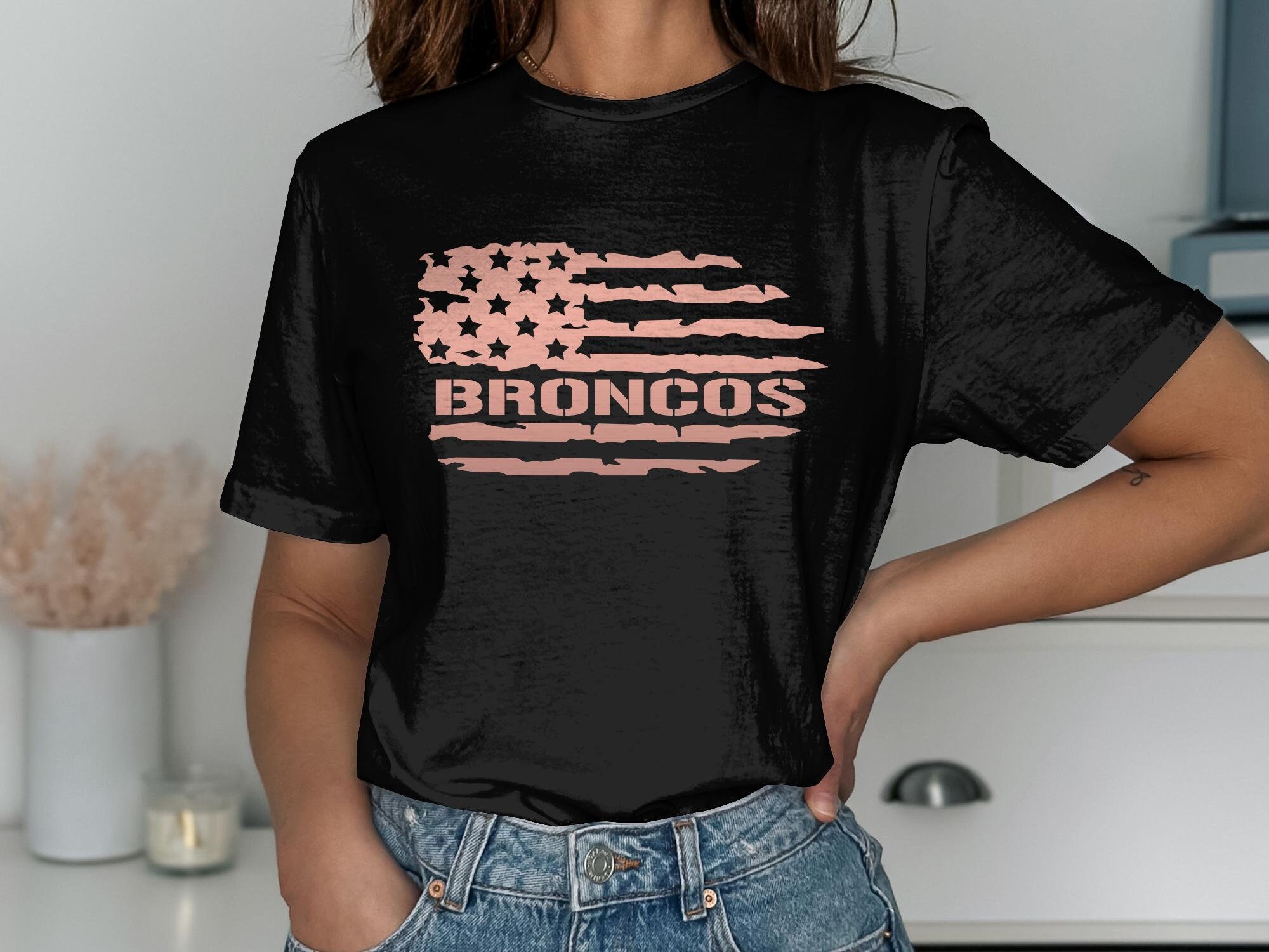 Cute Pink Football Shirt Broncos T shirt Women s Etsy Sweden
