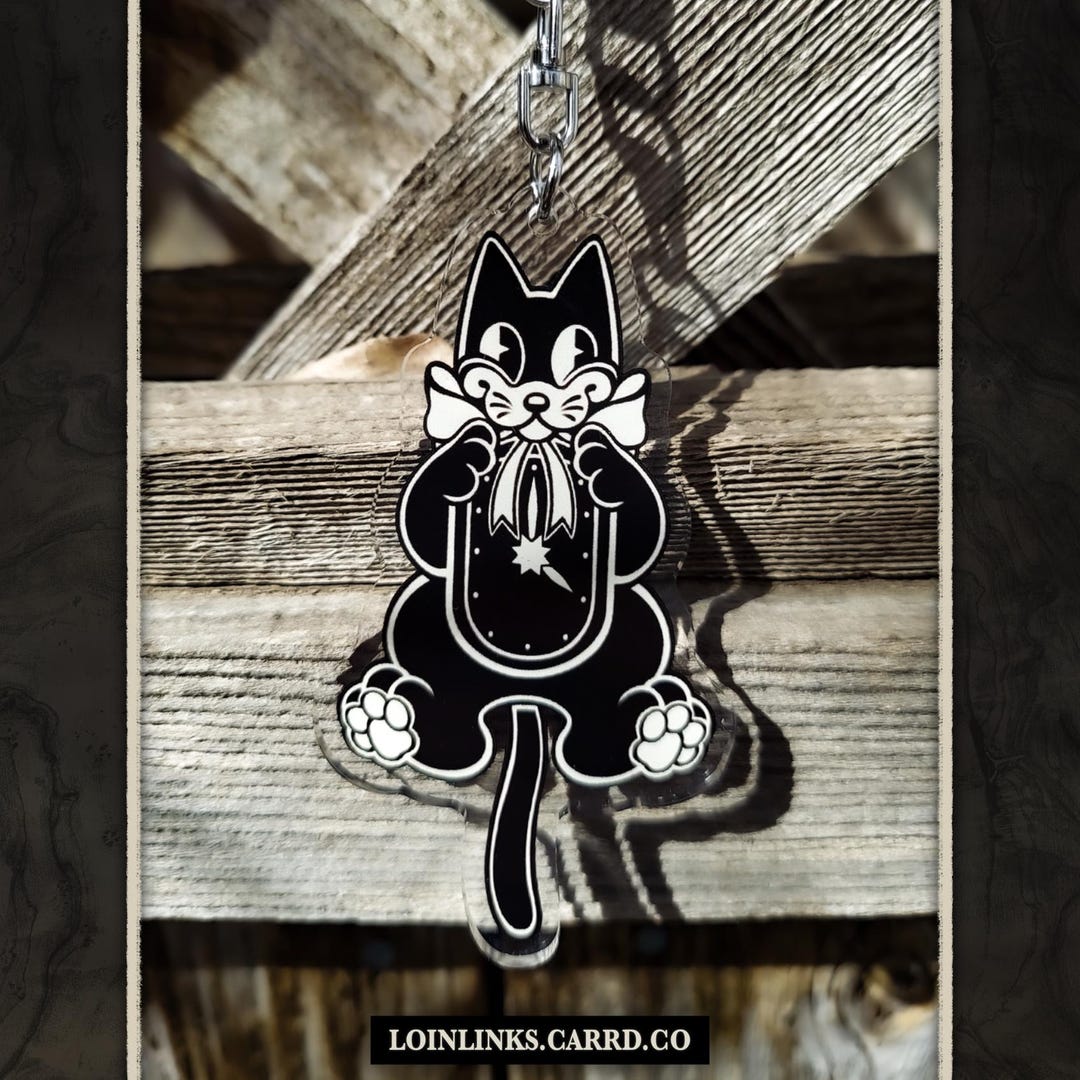 Vintage Cat Clock | Acrylic Keychain - Etsy