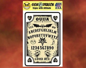 OUIJA - Funny Metal Novelty Decor Sign for your garage, man cave, yard or wall.