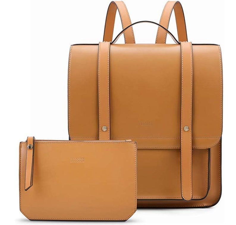 Messenger Bag Fits up to 14 Inch Women Briefcase Laptop Tote bag Backpack PU Leather Satchel Handmade tote bag Laptops with Small Purse