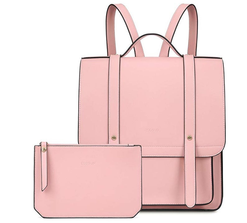 Messenger Bag Fits up to 14 Inch Women Briefcase Laptop Tote bag Backpack PU Leather Satchel Handmade tote bag Laptops with Small Purse