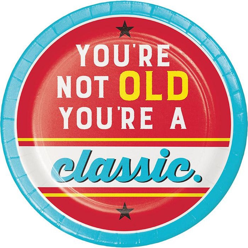 prank party cake plates old age humor birthday party 8 ct 7 Age Humor Dessert Plates 50th birthday decor old age humor tableware