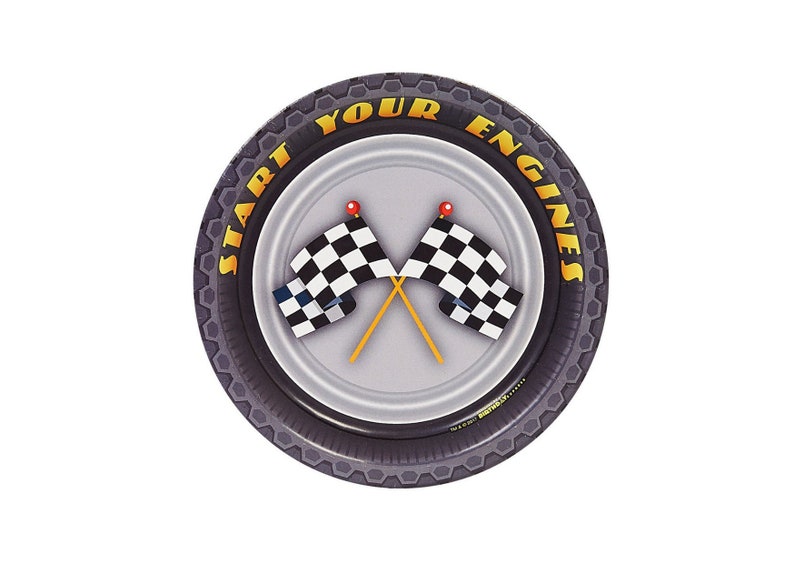 race car birthday party 7 Race Car Racing Party Dessert Plates cars party decor racing party plates racing party supplies 8ct cars