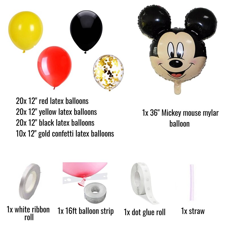 Mickey Mouse Balloon Garland Mickey Mouse Themed Birthday | Etsy