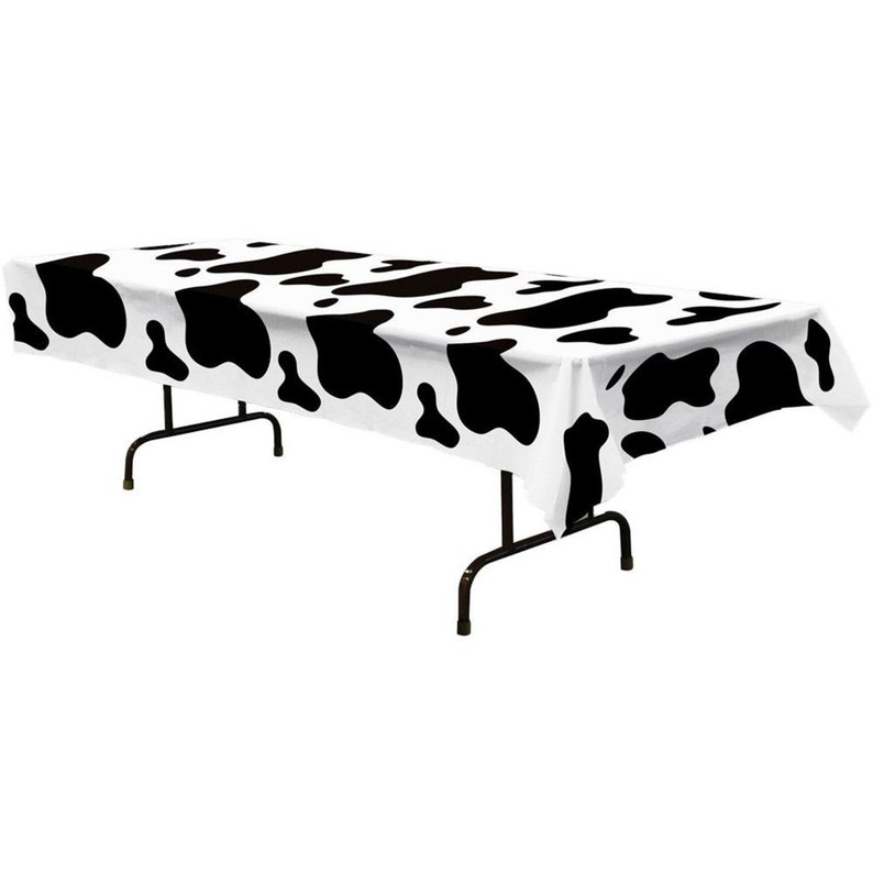 dinnerware set Cow Table Cover cow print birthday party Cow themed party farm birthday party Barnyard party 1ct cow birthday decor