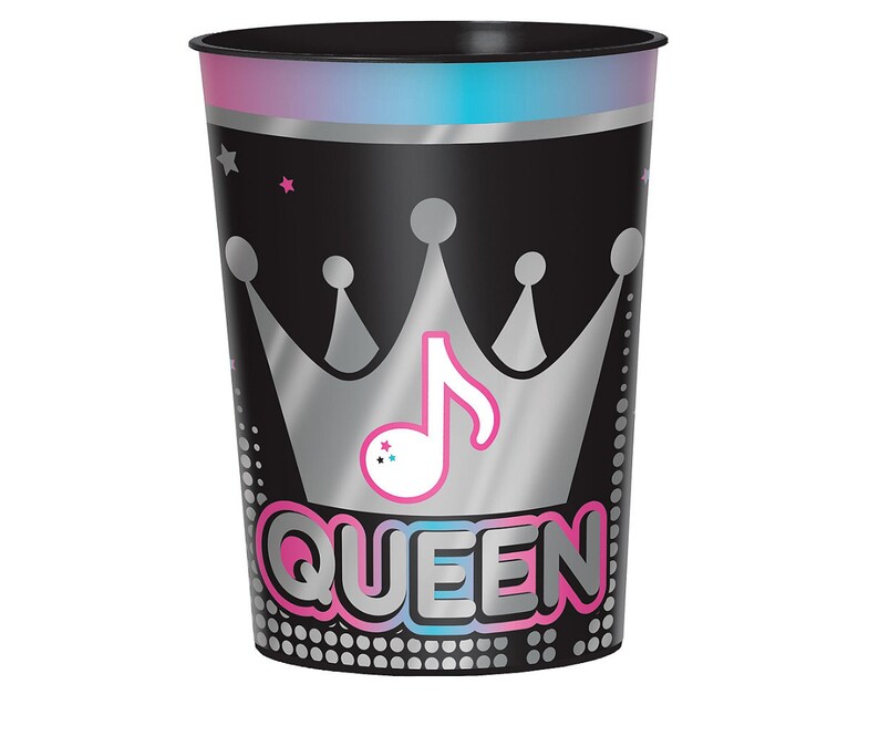 16oz Internet Famous Metallic Plastic Favor Cup 1ct pop star themed party superstar pop diva birthday party rock-star birthday party