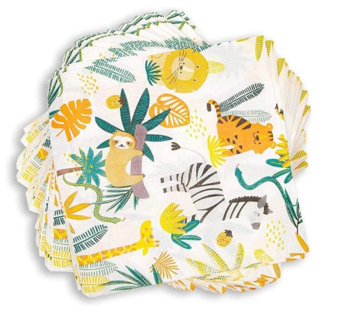 Safari Napkins 16ct Safari Themed Birthday Party Outdoors Etsy
