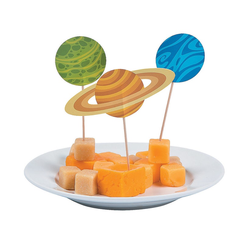 inter-galactic birthday party decor Space Party Cupcake Picks planet themed party space party supplies outer space cupcake topper 25ct