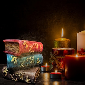 Bookworm Glycerin Soap , Hot Chocolate fragrance, Handpainted gold accents, 80 Grams