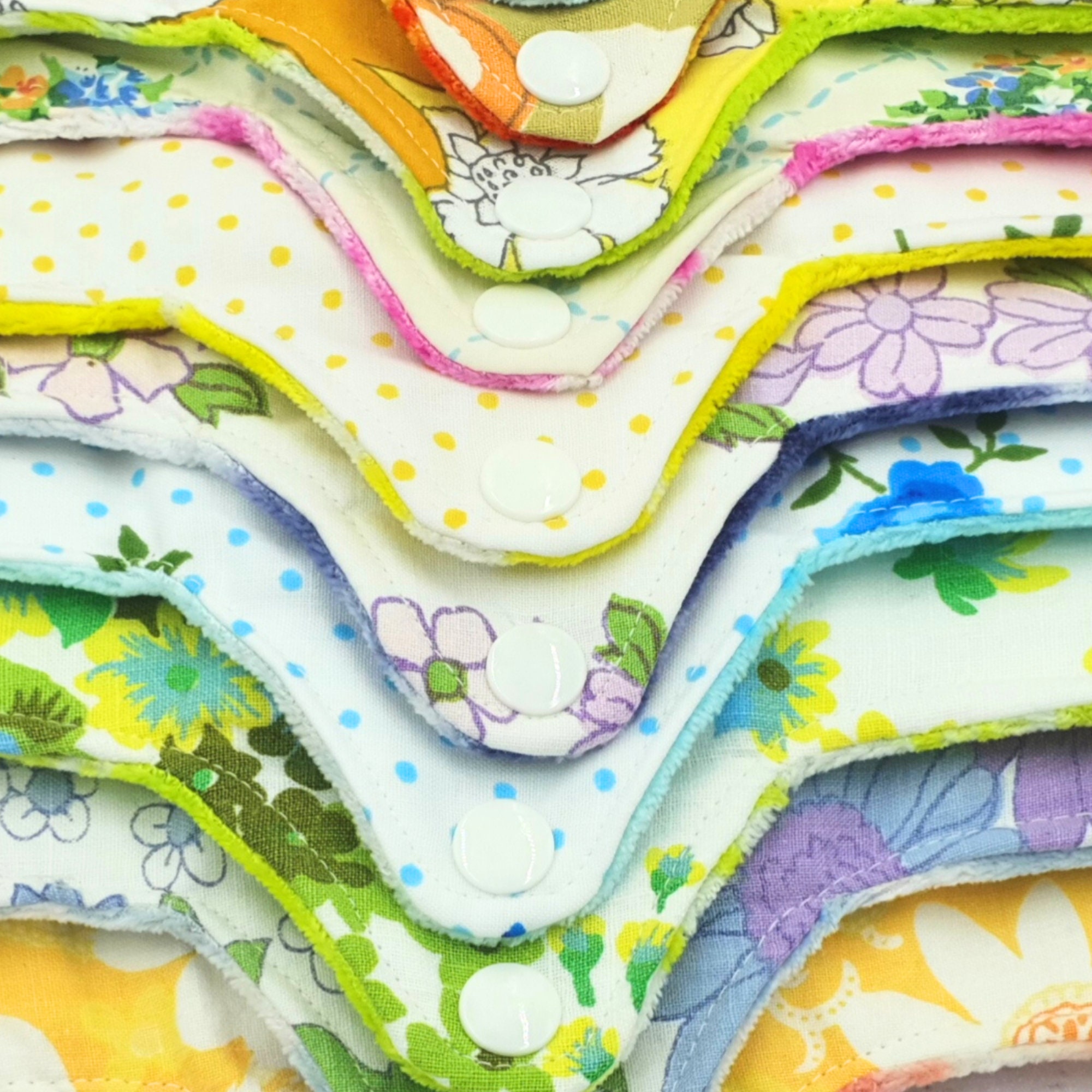 Heavy 28cm Cloth Pad Set, Vintage Fabric Hand Dyed Bamboo Velour