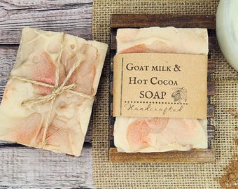 Fresh Goat Milk Hot Cocoa Soap, Rustic Farmhouse, Handcrafted 130g