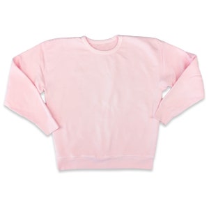 Heavy Cotton Fleece Crewneck Sweatshirt Flatlock Seams Made in USA image 3