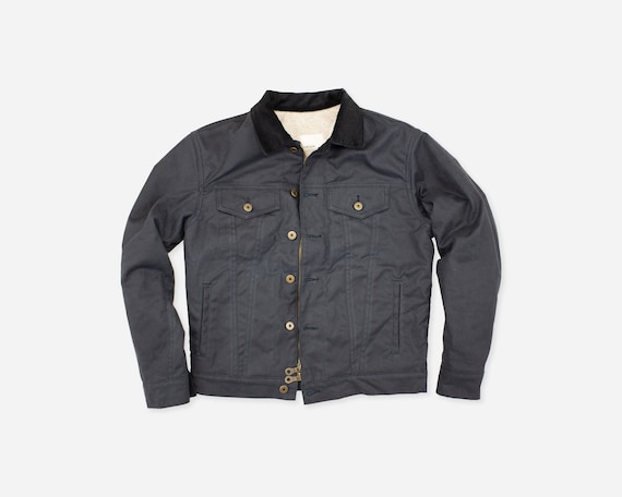 Black Waxed Canvas Jean Jacket W 