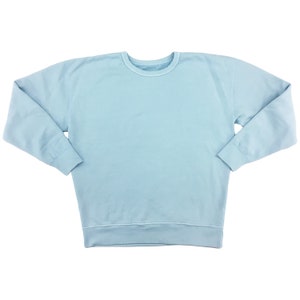 Heavy Cotton Fleece Crewneck Sweatshirt Flatlock Seams Made in USA image 2