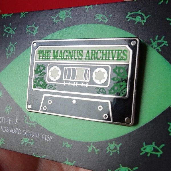 The Magnus Archives LIMITED EDITION Enamel Glow in the Dark Cassette Tape pins The Magnus Protocol