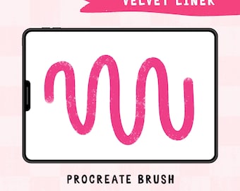 Pincel monolineal para Procreate para lettering, pincel texturizado para Procreate, pincel delineador para iPad Art Apple Pencil, pincel de caligrafía suave