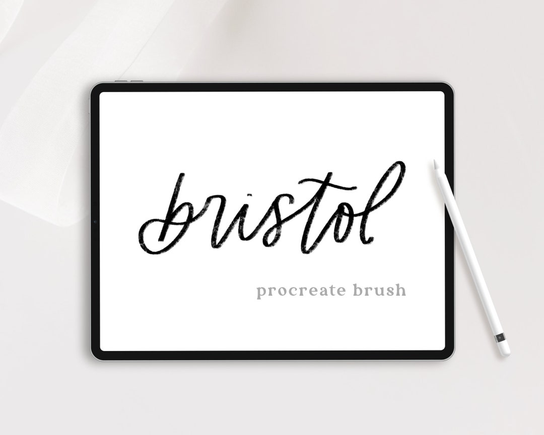 Bristol Flat Lettering Brush for Procreate, Textured Procreate Brush ...