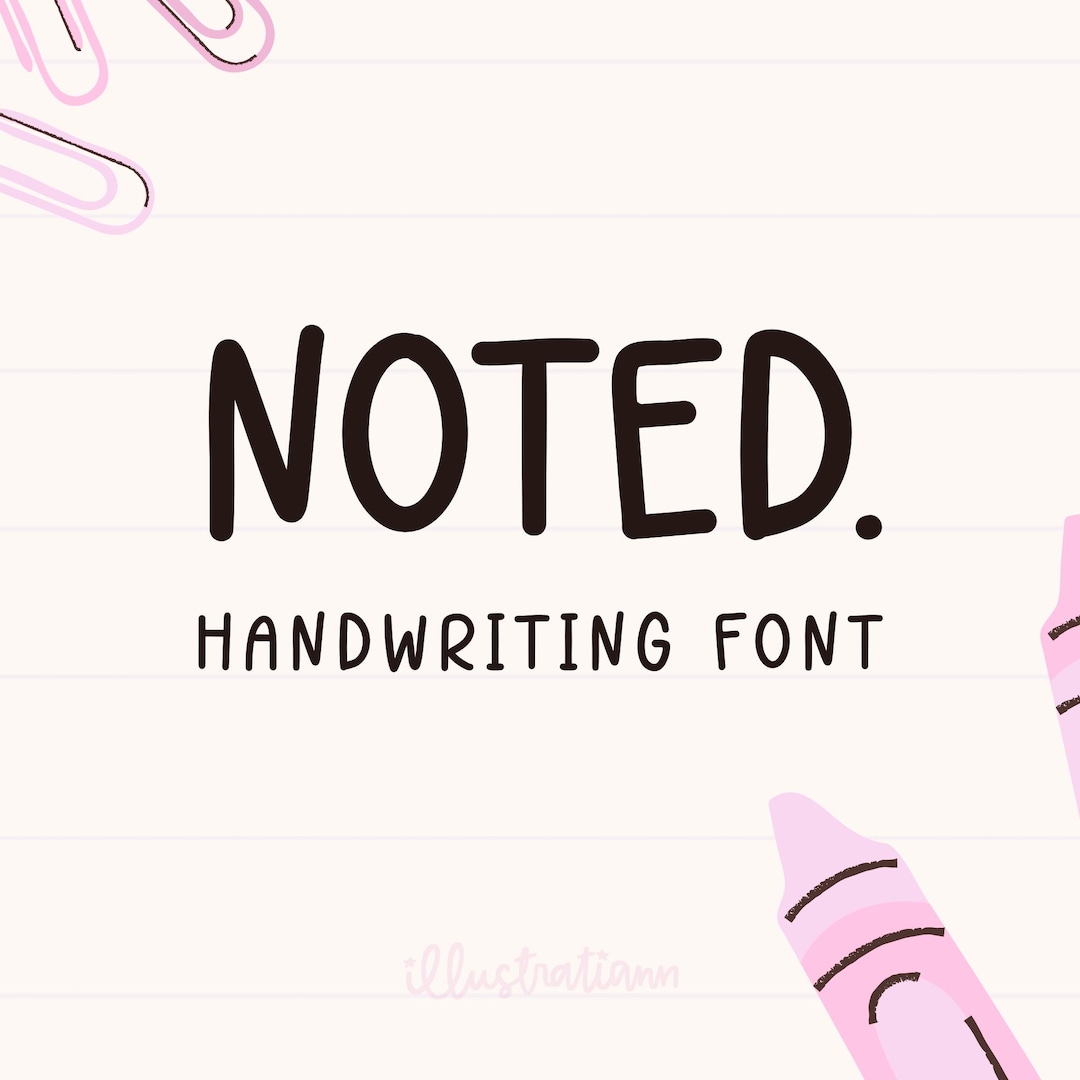 Cute Note Taking Font, Handwritten Fonts for Canva & Procreate ...