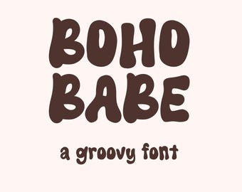 Retro Groovy Font for Crafting, Psychedelic Procreate Fonts, Seventies Disco Typeface, Boho Typography Display Font for Branding Web Design