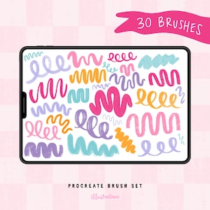 Doodle Procreate Brush Set, 30 Procreate Brushes for Lettering & Illustration, Texture Brushes, Procreate Markers, Digital Art Brush Bundle image 1