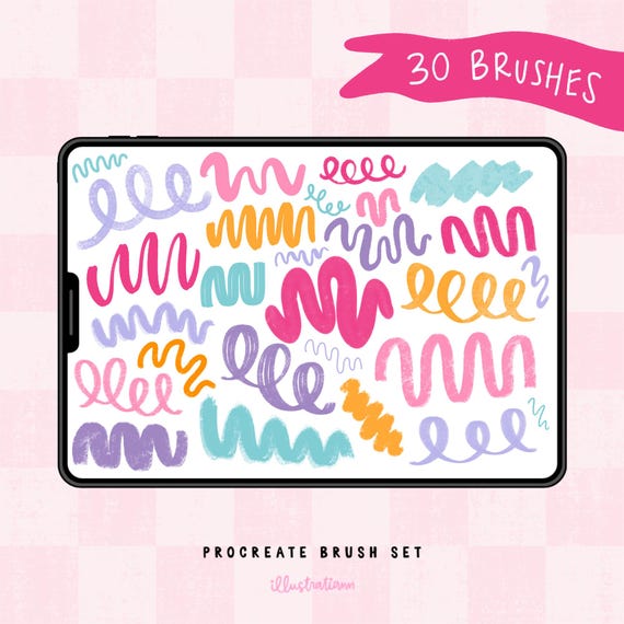 Doodle Procreate Brush Set, 30 Procreate Brushes for Lettering & Illustration, Texture Brushes, Procreate Markers, Digital Art Brush Bundle