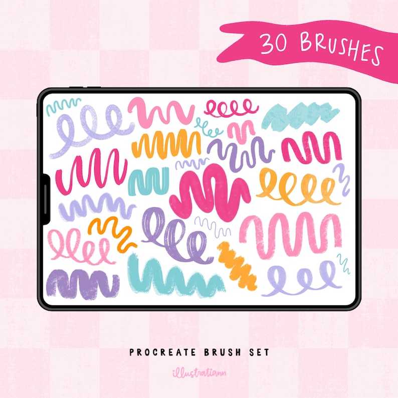 Doodle Procreate Brush Set, 30 Procreate Brushes for Lettering & Illustration, Texture Brushes, Procreate Markers, Digital Art Brush Bundle image 1