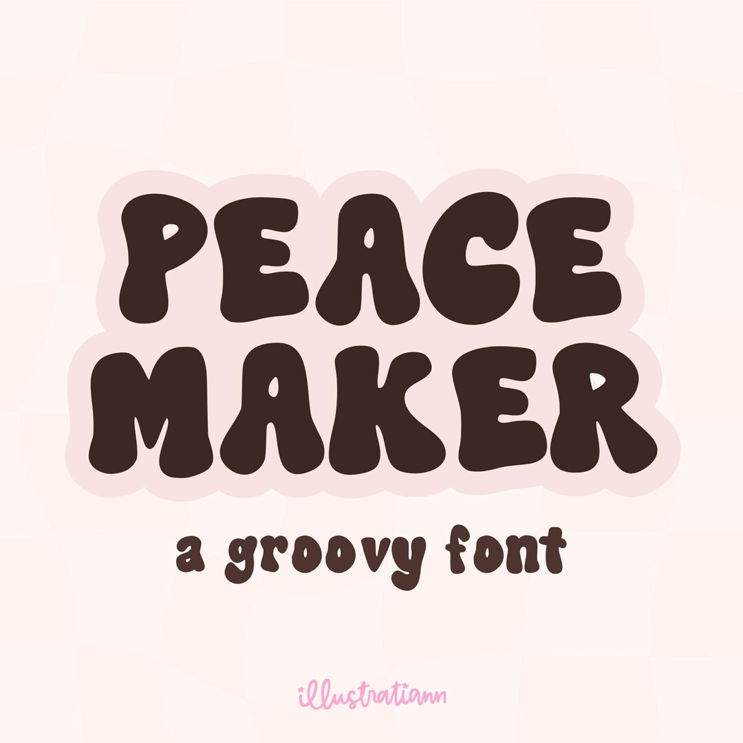 Groovy Retro Bubble Font, 70s Bold Display Lettering for Canva ...