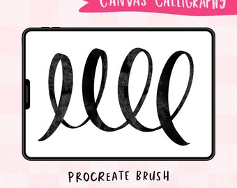 Canvas Procreate Calligraphy Brush, Textured iPad Lettering Brush