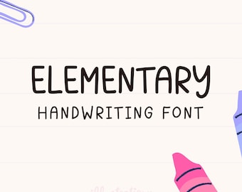 Cute Handwritten Font for Teachers, Kids Handwriting Fonts for Crafting, Girly Digital Planner Font for Goodnotes iPad Procreate