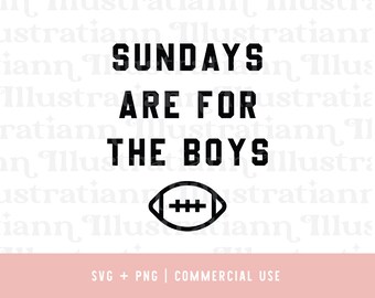 Cute Football SVG commercial use, Sunday Football png, Sundays are for the boys svg, sporty shirt design for fall, crewneck cut file cricut