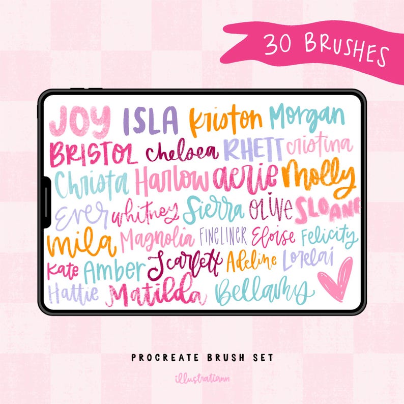 Doodle Procreate Brush Set, 30 Procreate Brushes for Lettering & Illustration, Texture Brushes, Procreate Markers, Digital Art Brush Bundle image 2