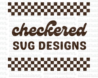 Elemento de diseño SVG a cuadros, imágenes prediseñadas de tablero de ajedrez, gráfico retro para Illustrator, líneas de cuadros negras PNG para sublimación, uso comercial.