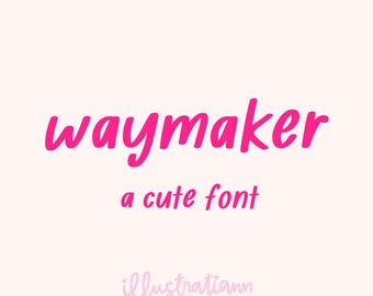 Cute Handwriting Display Font, Girly Handwritten Font, Fun Slanted Letters, Notetaking Font for iPad, Canva girly handwriting font