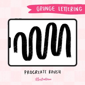 Grunge Lettering Brush for Procreate, Chalky Texture Calligraphy Brush, Beginner iPad Lettering Brushes
