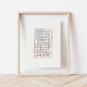 Bündchen der Treue, Amerikanische Flagge Wand Kunst Druck, Aquarell Flagge Malerei, Vaterttische Wanddekoration, Soldaten Geschenk, veteran Geschenk, Amerika