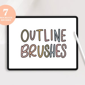 Procreate Outline Brush Bundle, iPad Lettering Brush Set, Procreate Brush Set, iPad Fonts, Procreate Tools, Digital Artist Gift