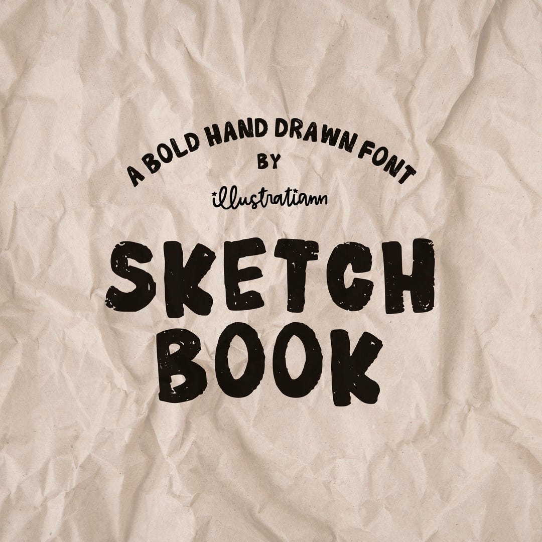 Bold Drawing Script Sketchbook: Bold Handwritten Font, Hand Drawn Font for Branding, Chunky ...