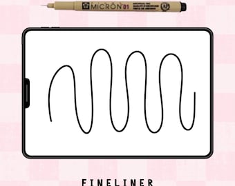 Lisa Procreate Fineliner Brush, Thin Monoline Lettering Brush, Tracing Brush for Procreate, Beginner Lettering Brush, Artist Birthday Gift