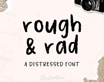 Rough Rad Display Font for Graphic Design, Beachy Unique Fonts for Teachers Decor, Digital Planning Journal Sticker Type, Boys Room Font