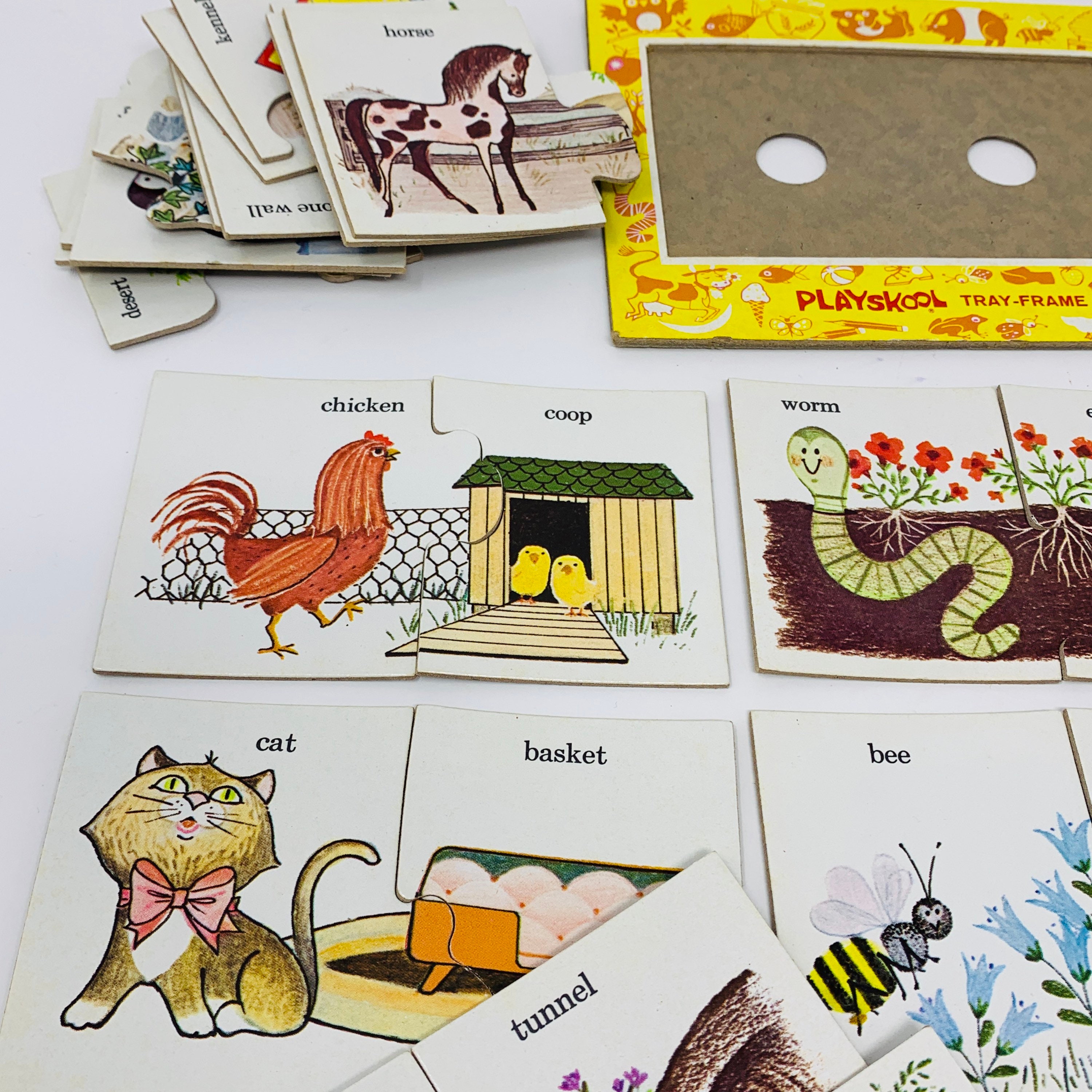 Playskool Puzzle MatchUps Animal Home 1972 Preescolar Etsy