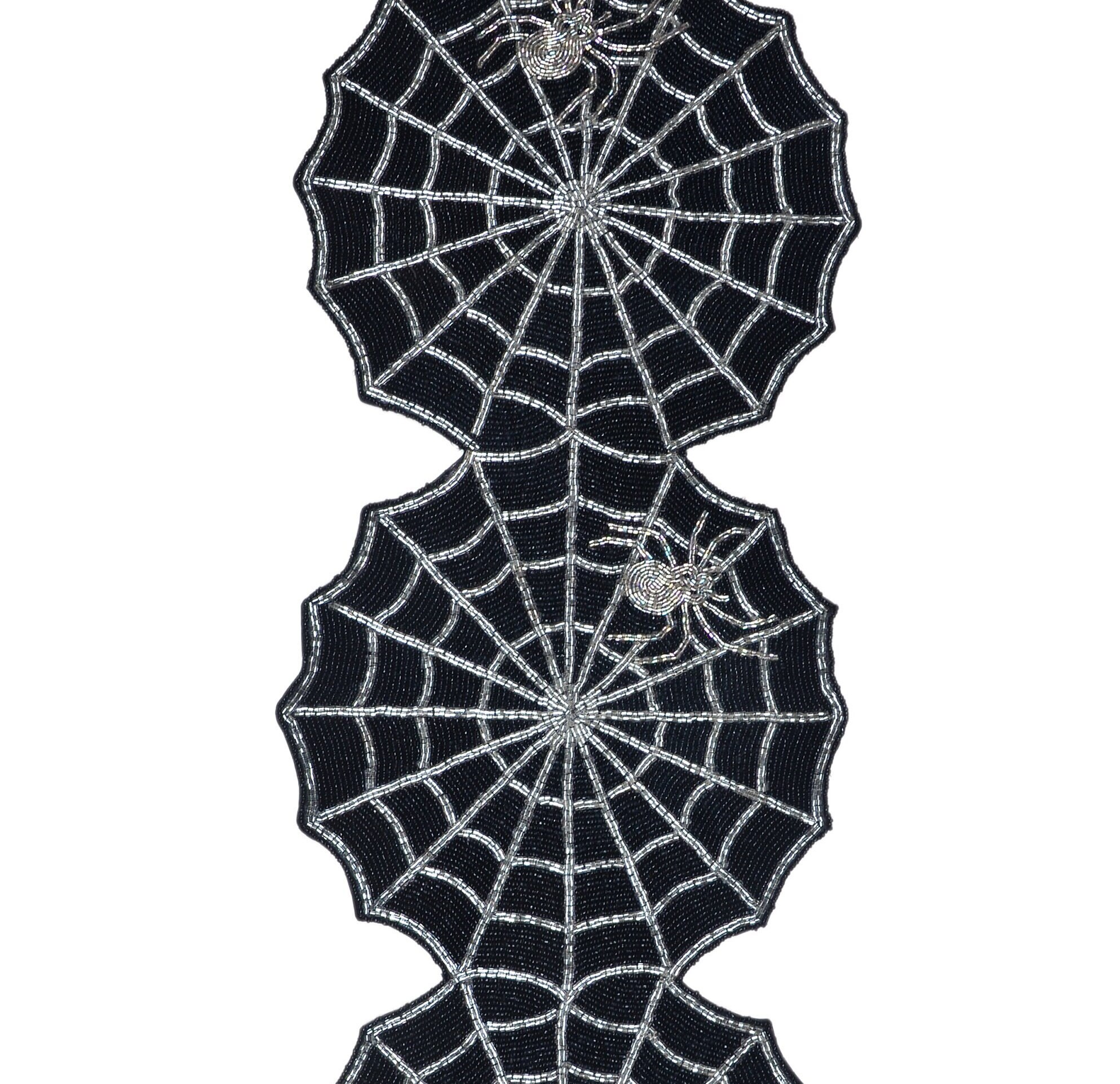 Handmade Halloween Table Runner Beaded Spider  Table Etsy