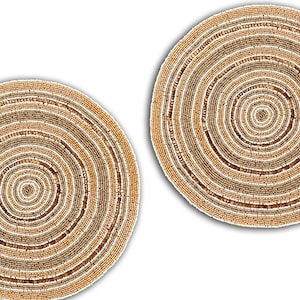 Handmade Beads Placemats, Multicolor Designer Tablemats, Luxury charger Plates 13X13 Inch